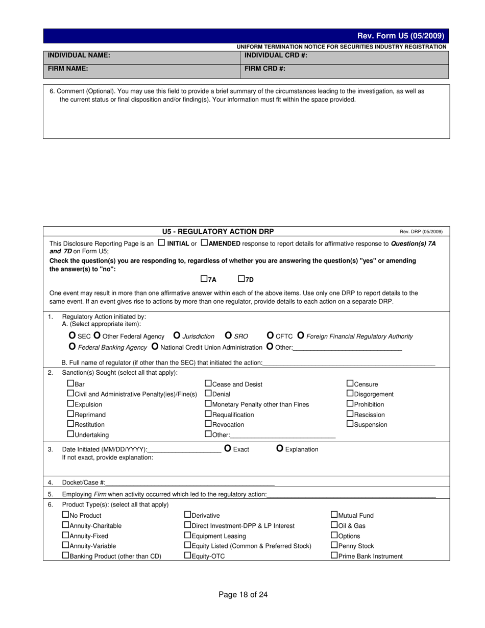 Form U5 Uniform Termination Notice for Securities Industry Registration - Tennessee, Page 18