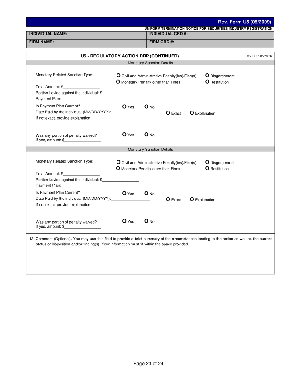 Form U5 Uniform Termination Notice for Securities Industry Registration - Tennessee, Page 23