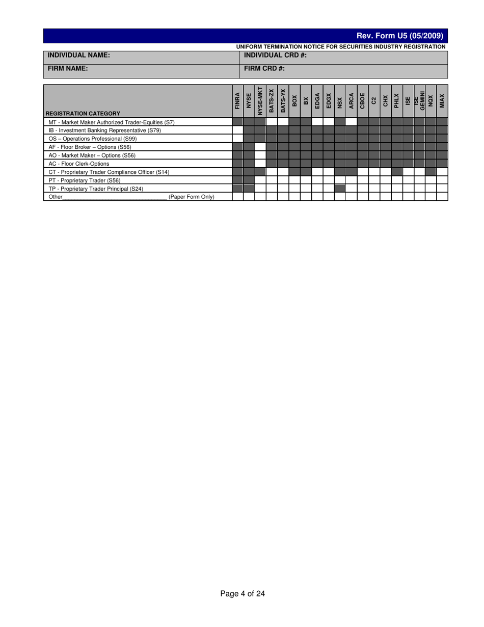 Form U5 Uniform Termination Notice for Securities Industry Registration - Tennessee, Page 4