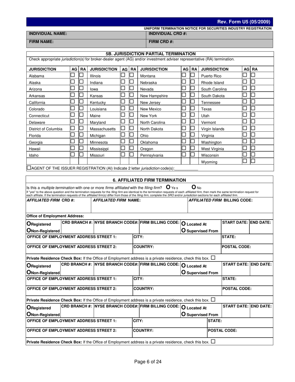 Form U5 Uniform Termination Notice for Securities Industry Registration - Tennessee, Page 6