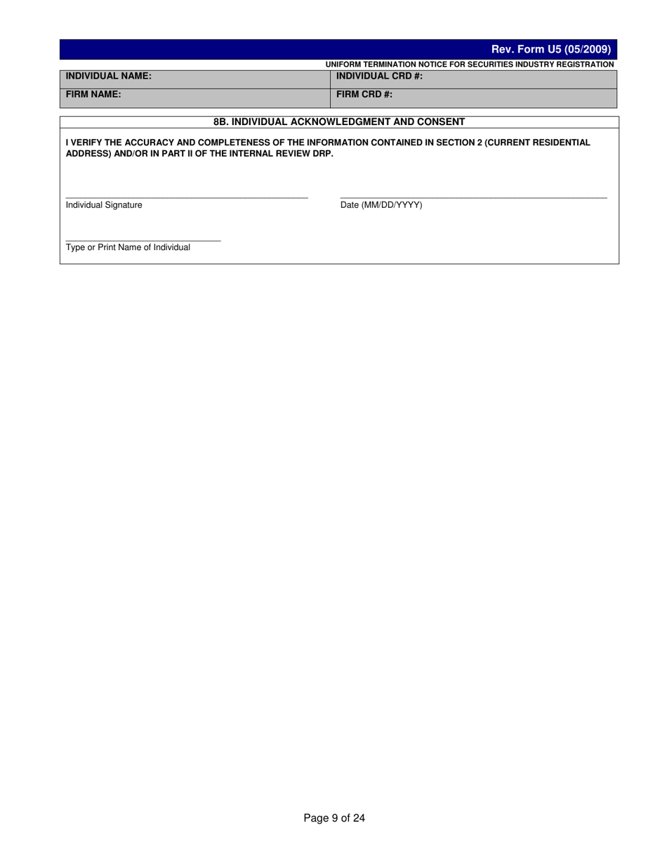 Form U5 Uniform Termination Notice for Securities Industry Registration - Tennessee, Page 9