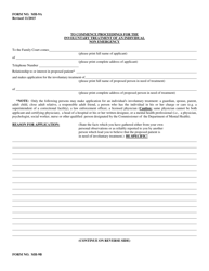 Form MH-9 Non Emergency Application Form - Vermont