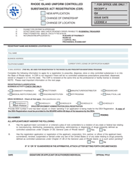 Document preview: Rhode Island Uniform Controlled Substances Act Registration (Csr) - Rhode Island