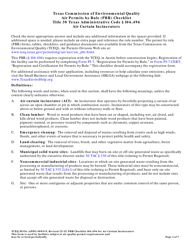Form 10536 Air Permits by Rule (Pbr) Checklist - Air Curtain Incinerators - Texas