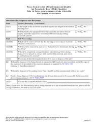 Form 10536 Air Permits by Rule (Pbr) Checklist - Air Curtain Incinerators - Texas, Page 4