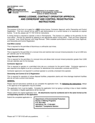 Document preview: Instructions for Form 5600-PM-BMP0025 Mining License, Contract Operator Approval and Ownership and Control Registration - Pennsylvania