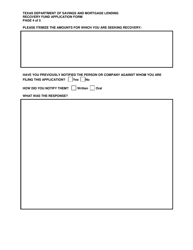 Recovery Fund Application Form - Texas, Page 5