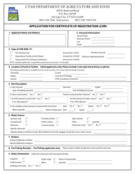 Form AG-326 Application for Certificate of Registration (Cor) - Utah, Page 2