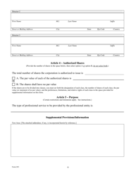 Form 203 Certificate of Formation - Professional Corporation - Texas, Page 6