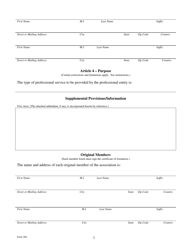 Form 204 Certificate of Formation - Professional Association - Texas, Page 6