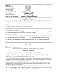 Form 621 Certificate of Merger Domestic Entity Divisional Merger Business Organizations Code - Texas, Page 5
