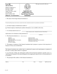 Form 309 Application for Registration of an Out-of-State Financial Institution - Texas, Page 4