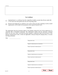 Form 622 Certificate of Merger Combination Merger Business Organizations Code - Texas, Page 9
