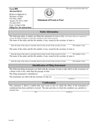 Form 805 Statement of Event or Fact - Texas, Page 3