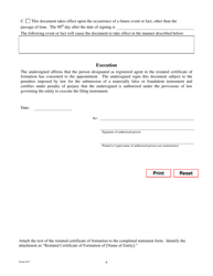 Form 415 Restated Certificate of Formation Without Further Amendments - Texas, Page 6