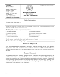 Form 414 Restated Certificate of Formation With New Amendments - Texas, Page 6