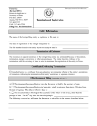Form 612 Termination of Registration - Texas, Page 3