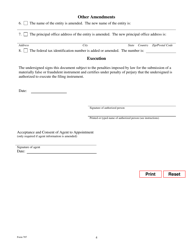Form 707 Amendment to Appointment of Statutory Agent - Texas, Page 4