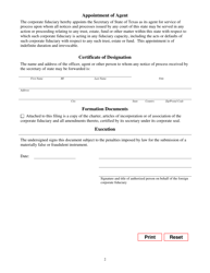 Form 908 Foreign Corporate Fiduciary Estates Code Filing - Texas, Page 4
