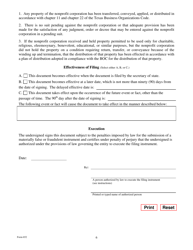 Form 652 Certificate of Termination of a Domestic Nonprofit Corporation or Cooperative Association - Texas, Page 6