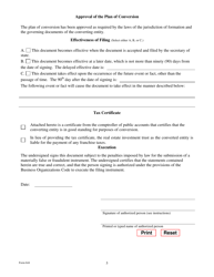 Form 644 Certificate of Conversion of a Limited Partnership Converting to a Real Estate Investment Trust - Texas, Page 5