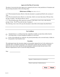 Form 641 Certificate of Conversion of a Limited Partnership Converting to a General Partnership - Texas, Page 5