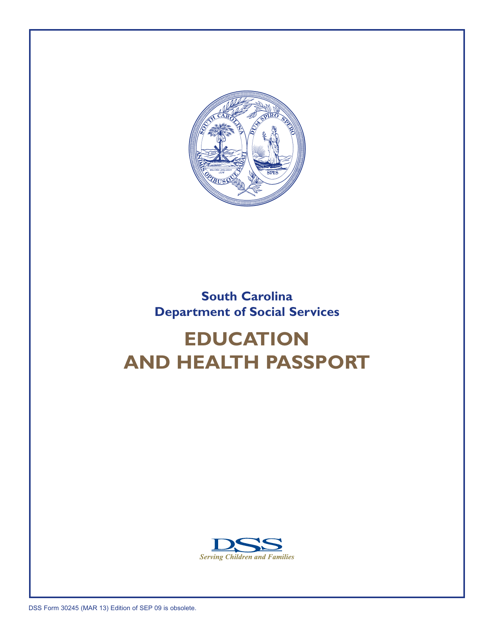 DSS Form 30245 Education and Health Passport - South Carolina