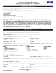 DSS Form 30245 Education and Health Passport - South Carolina, Page 2