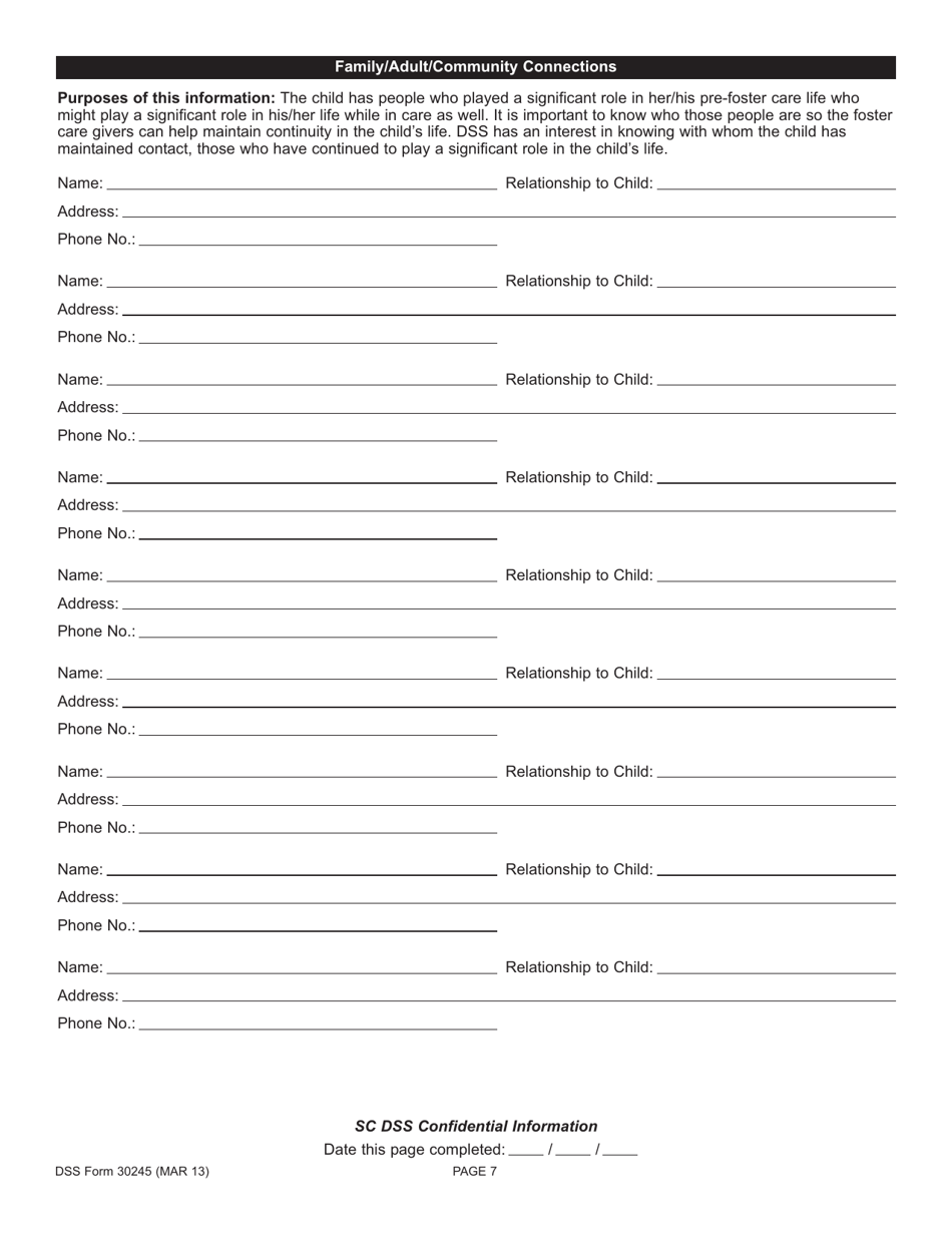 DSS Form 30245 Education and Health Passport - South Carolina, Page 7