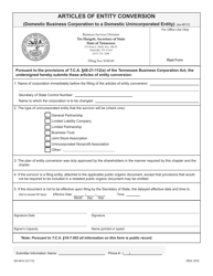 Form SS-4612 Articles of Entity Conversion (Domestic Business Corporation to a Domestic Unincorporated Entity) - Tennessee, Page 3