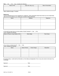 DSS Form 1572 Intake and Application for Services - South Carolina, Page 2
