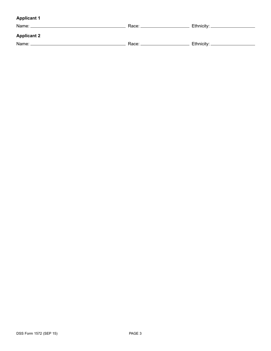 DSS Form 1572 Intake and Application for Services - South Carolina, Page 3