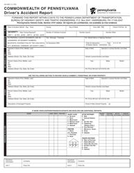 Document preview: Form AA-600 Driver's Accident Report - Pennsylvania