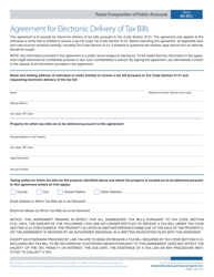 Document preview: Form 50-801 Agreement for Electronic Delivery of Tax Bills - Texas