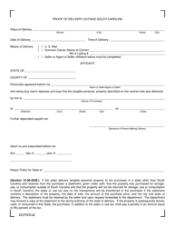 Form ST-299 Affidavit for Delivery of Tangible Personal Property to the Purchaser in a State Other Than South Carolina - South Carolina, Page 2