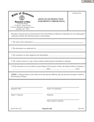 Document preview: Form SS-4410 Articles of Dissolution - Tennessee
