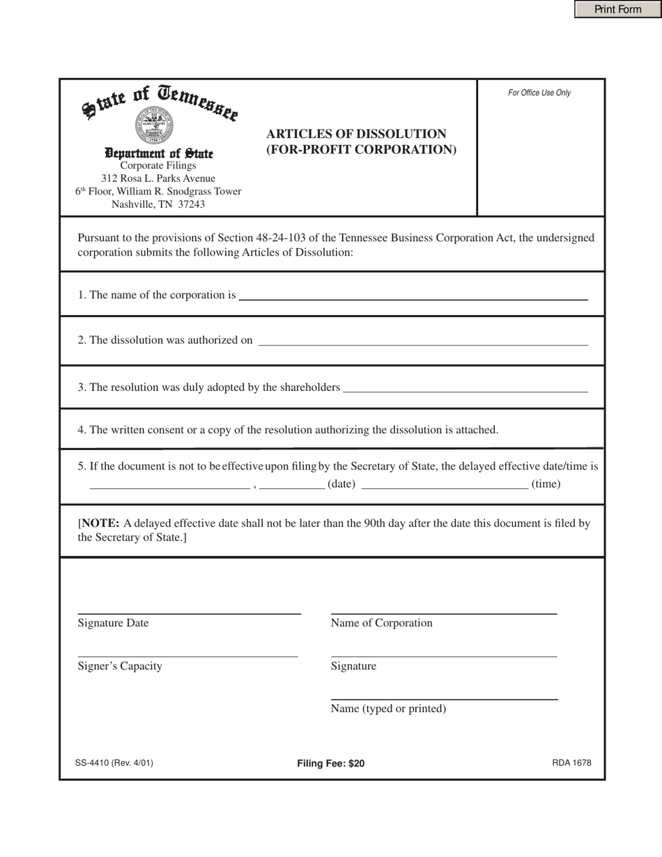 Form SS-4410 - Fill Out, Sign Online and Download Fillable PDF ...