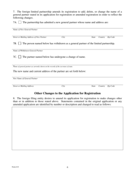 Form 412 Amendment to Registration of a Foreign Limited Partnership - Texas, Page 6
