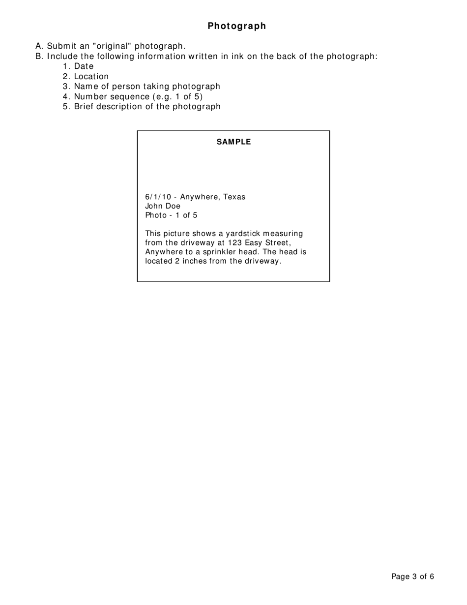 Form 10380 Landscape Irrigation General Complaint Form - Texas, Page 3