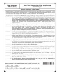 Form DR-1 Application for Copy of Driver Record - Texas, Page 2