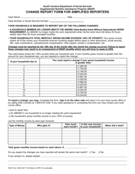 DSS Form 1620 Change Report Form for Simplified Reporters - South Carolina