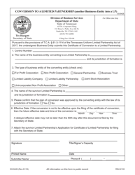 Form SS-9426 Conversion to a Limited Partnership (Another Business Entity Into a Lp) - Tennessee, Page 3