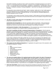 Form SS-4431 Application for Certificate of Authority for-Profit Corporation - Tennessee, Page 2