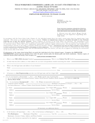Form LL-2 Employer Response to Wage Claim - Texas, Page 3