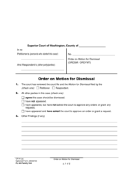 Document preview: Form FL All Family164 Order on Motion for Dismissal - Washington