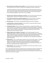 Form SS-9423 Transfer of Registration of Foreign Limited Partnership - Tennessee, Page 2