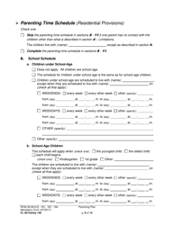 Form FL All Family140 Parenting Plan - Washington, Page 6
