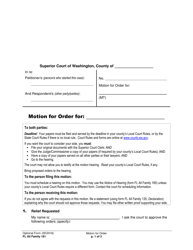Document preview: Form FL All Family181 Motion for Order - Washington