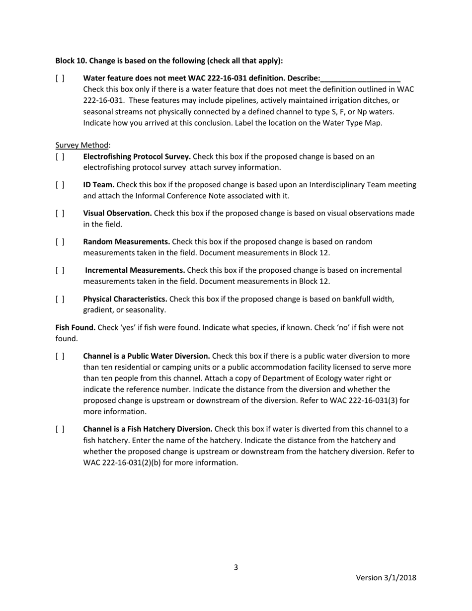 Instructions for Water Type Modification Form - Washington, Page 3