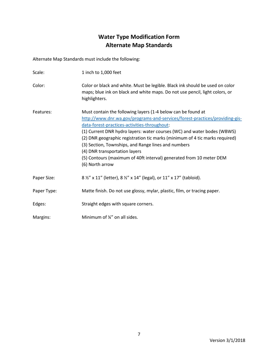 Instructions for Water Type Modification Form - Washington, Page 7